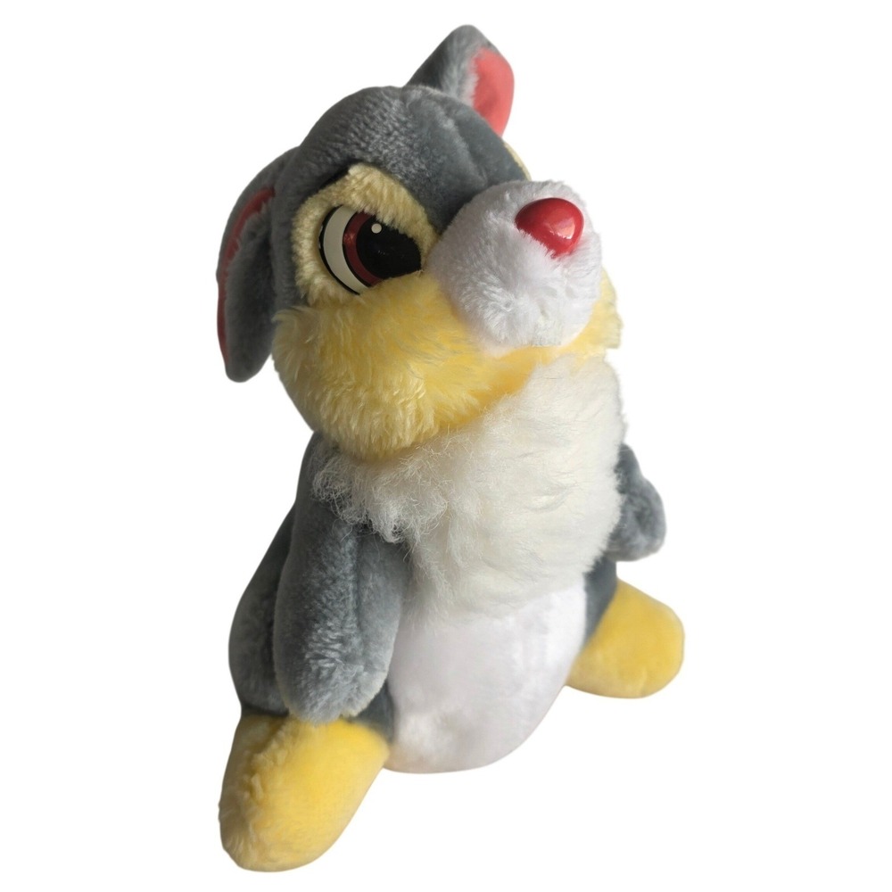 VTG 80s Disney Thumper Plush Bambi Rabbit Grey Yellow Disneyland World 8-9 inch